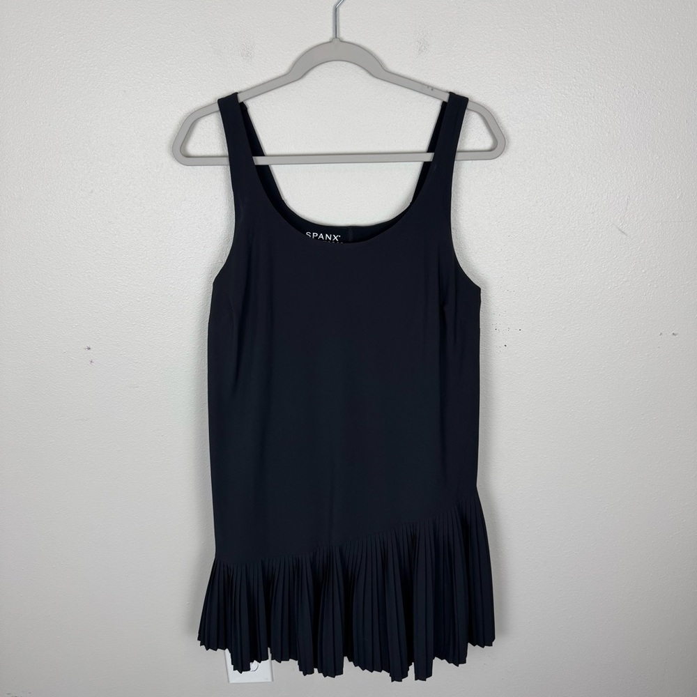 SPANX Black Pleated Hem Dress